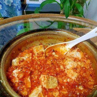 手抜きヴィーガン麻婆豆腐(疑似ひき肉風解凍豆腐使用